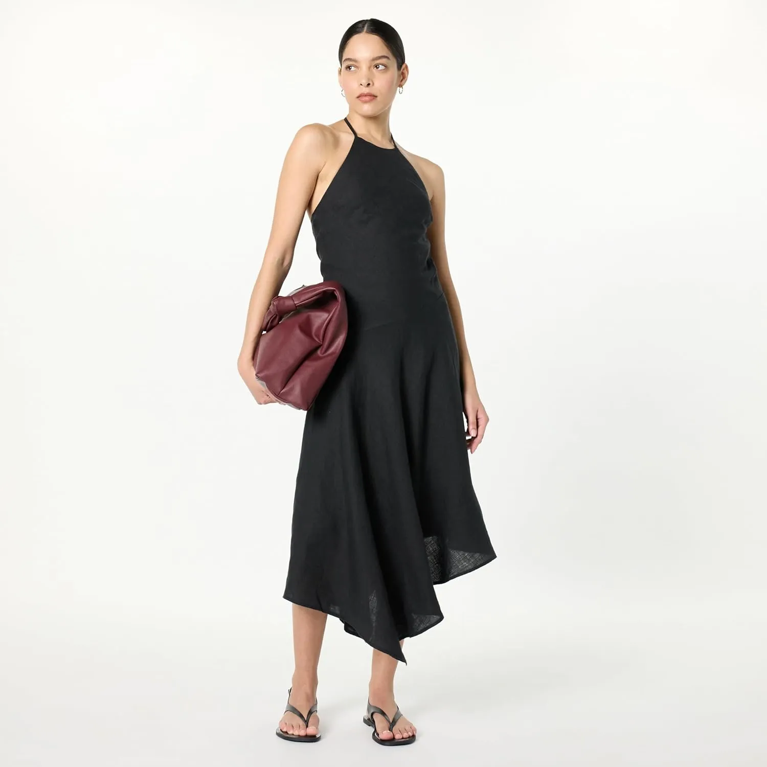 The Drop Women's Standard Ciga Halter Linen Maxi Dress