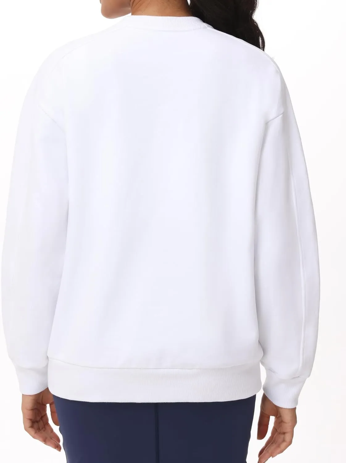 THE GYM PEOPLE Women's Loose Fit Sweatshirt Long Sleeve Crewneck Cotton Boxy Fall Workout Pullover Tops with Pockets