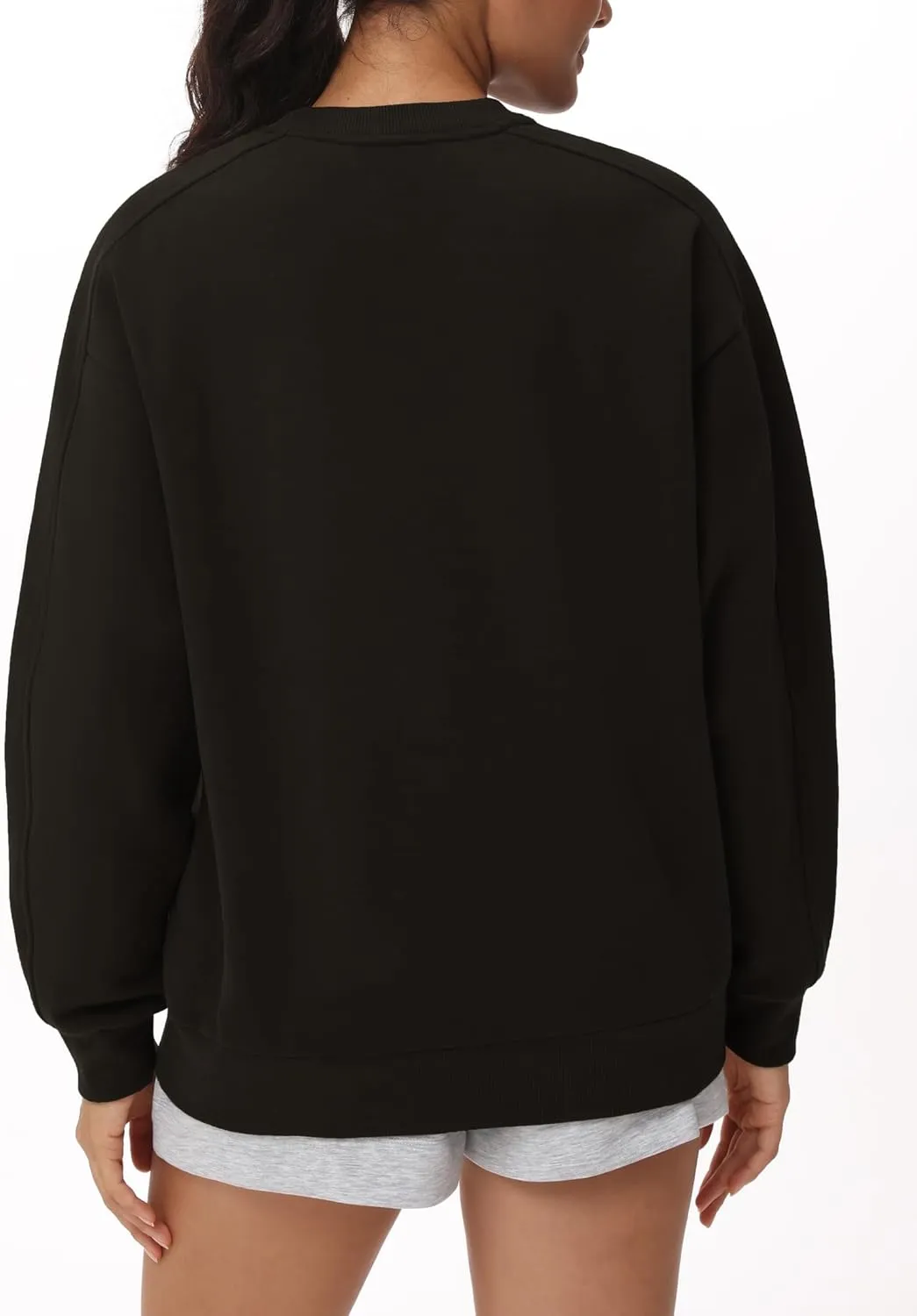 THE GYM PEOPLE Women's Loose Fit Sweatshirt Long Sleeve Crewneck Cotton Boxy Fall Workout Pullover Tops with Pockets