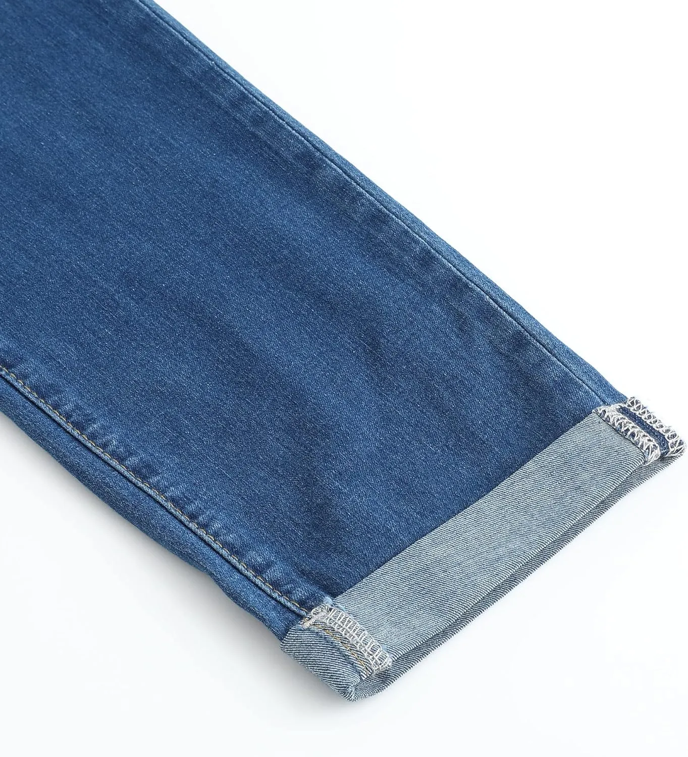THUNDER STAR Womens Stretch Ripped Cropped Jeans Mid Rise Distressed Casual Denim Pants