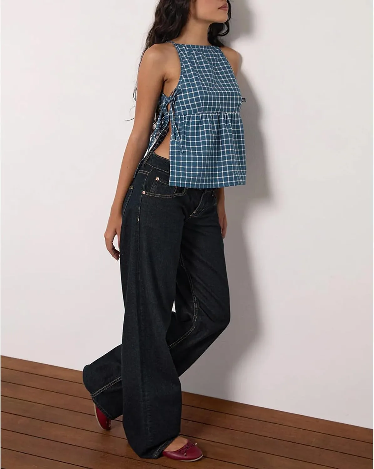Tie Front Tank Top Y2k Women Sexy Y2K Sleeveless Crop Vest Tops Vintage Bow Going Out Summer Camisole Cropped Shirt