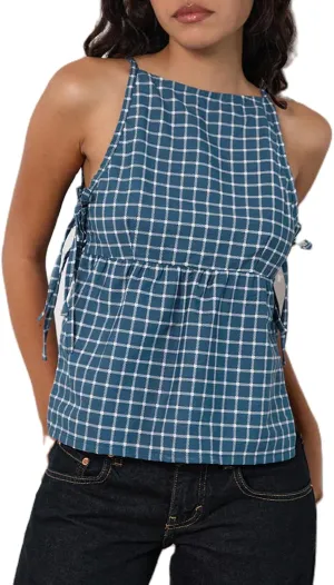 Tie Front Tank Top Y2k Women Sexy Y2K Sleeveless Crop Vest Tops Vintage Bow Going Out Summer Camisole Cropped Shirt