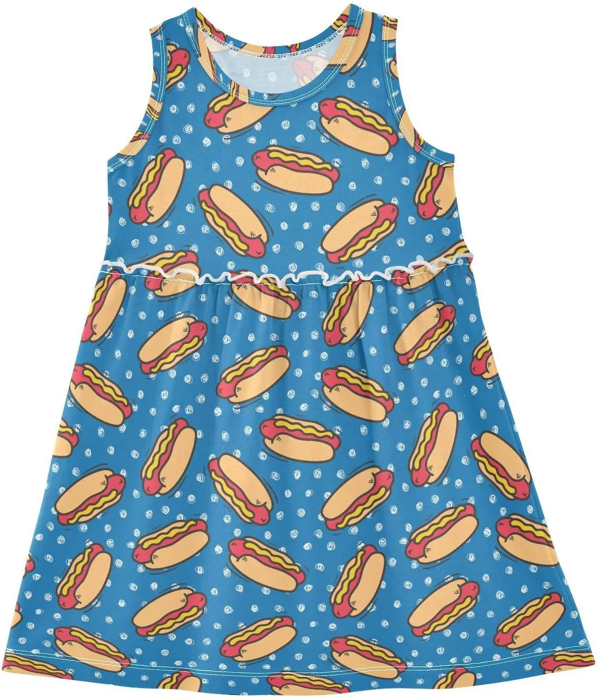 Toddler Girls Dress Sleeveless Cotton Casual Clothes for Home Party Beach Sundress 2-8Y