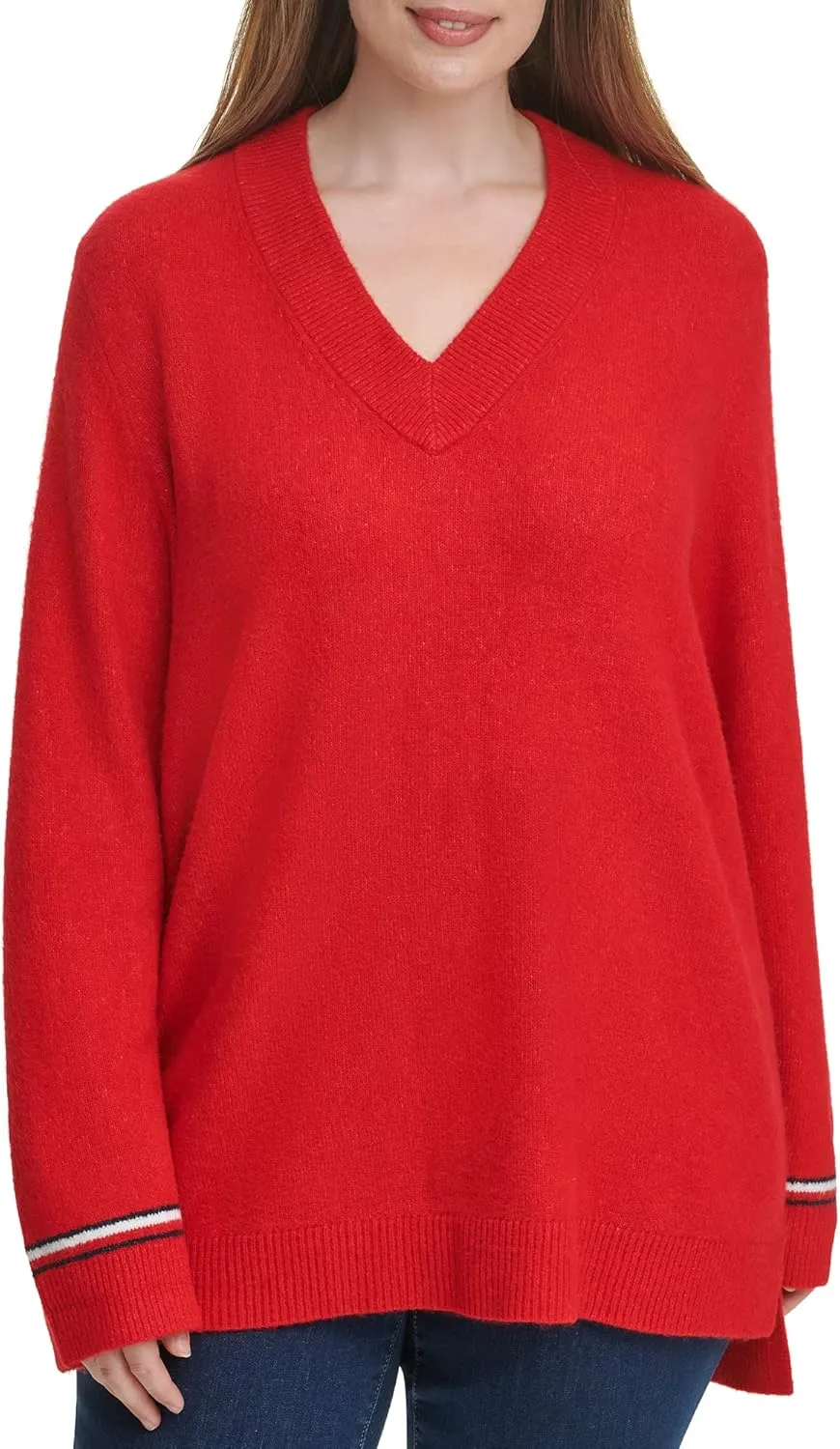 Tommy Hilfiger Soft V Neck Long Sleeve Sweater Women's