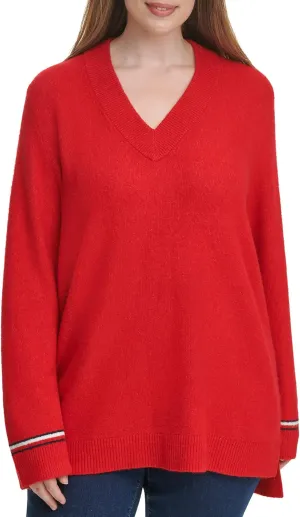 Tommy Hilfiger Soft V Neck Long Sleeve Sweater Women's