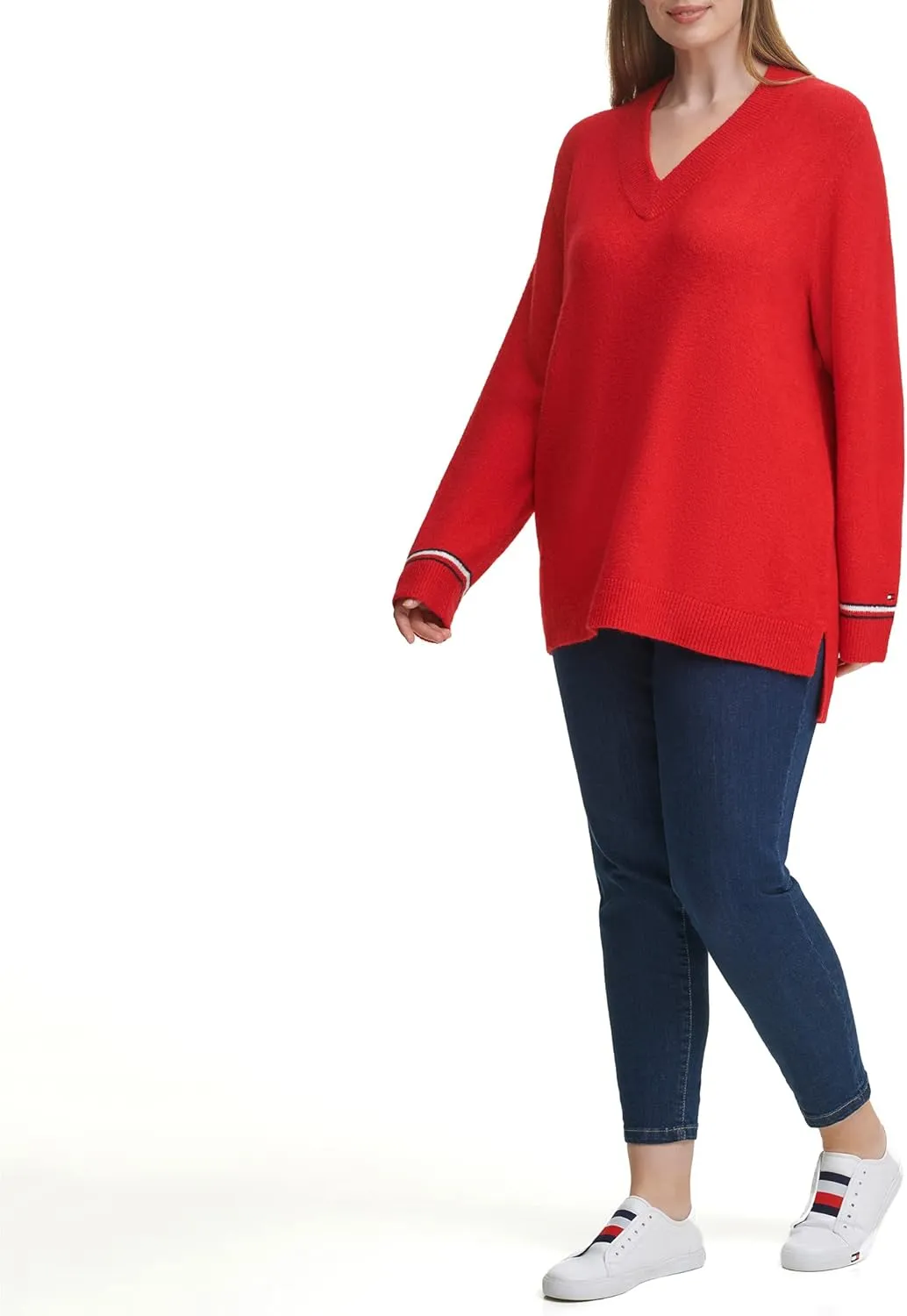 Tommy Hilfiger Soft V Neck Long Sleeve Sweater Women's