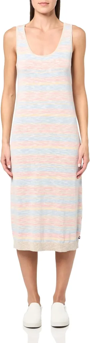 Tommy Hilfiger Women's Midi Length Sleeveless Striped Sportswear Dress