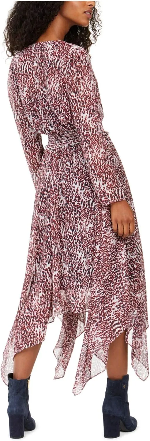 Tommy Hilfiger Women's Wrap Long Sleeve Animal Printed Sportswear Dress