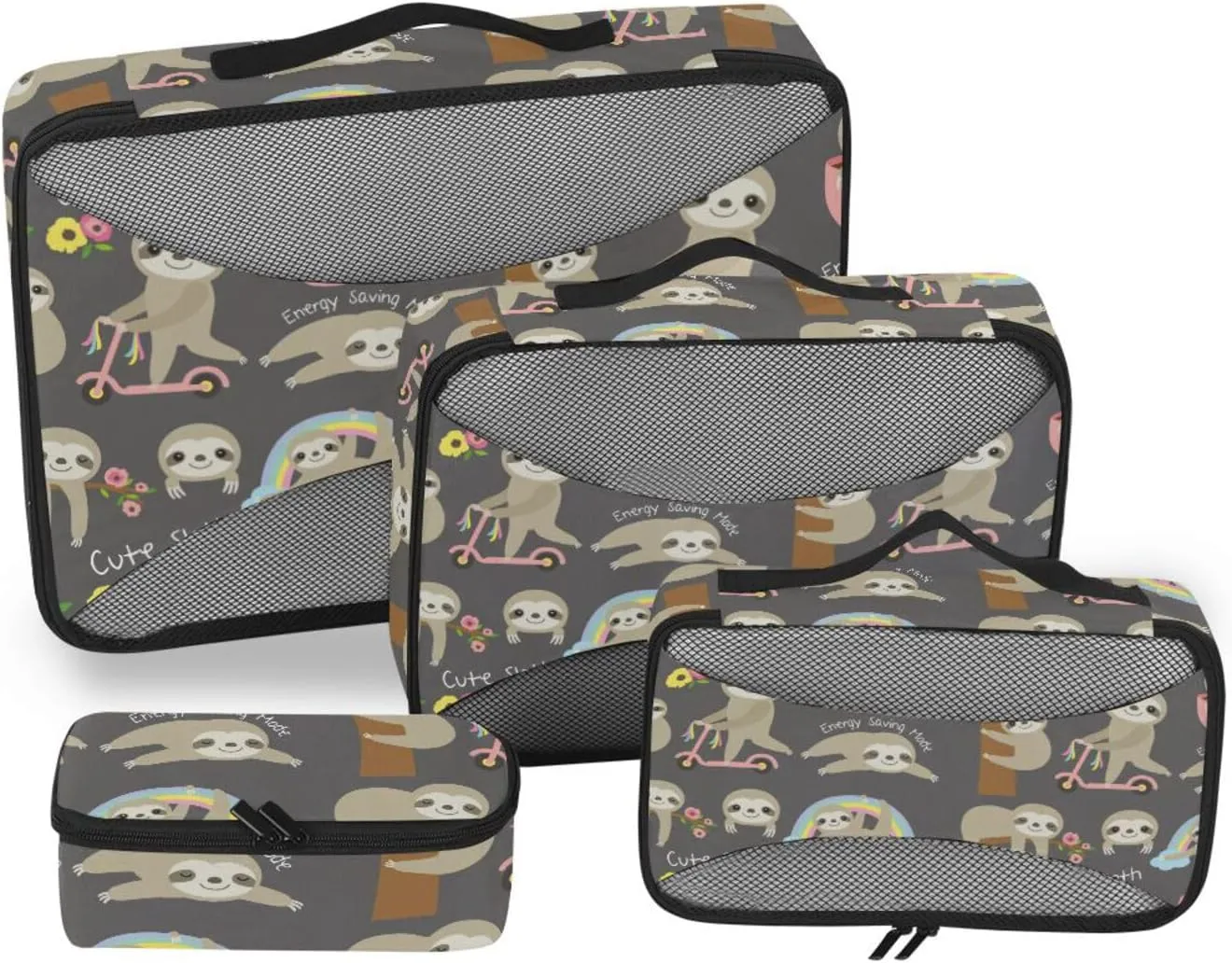 Travel Cubes for Packing 4 Set Luggage Cubes Travel Bag Organizer for Luggage Pqcking Cubes Cute Sloth