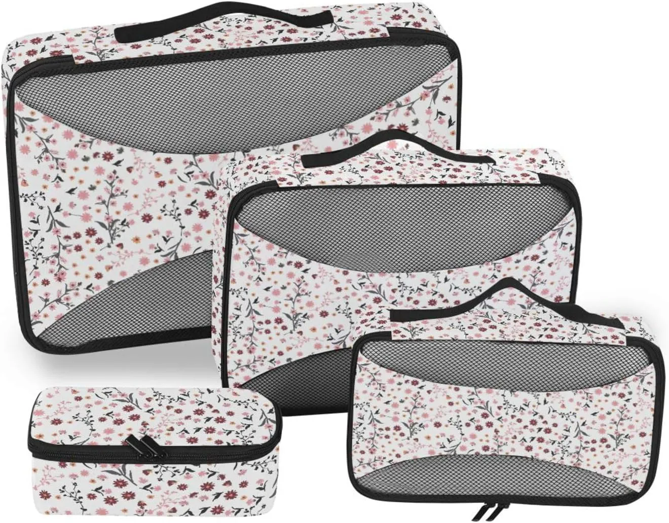 Travel Cubes for Packing Set of 4 Luggage Bags Organizers Travel Organizers Oacking Cubes Flowers
