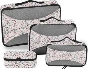 Travel Cubes for Packing Set of 4 Luggage Bags Organizers Travel Organizers Oacking Cubes Flowers