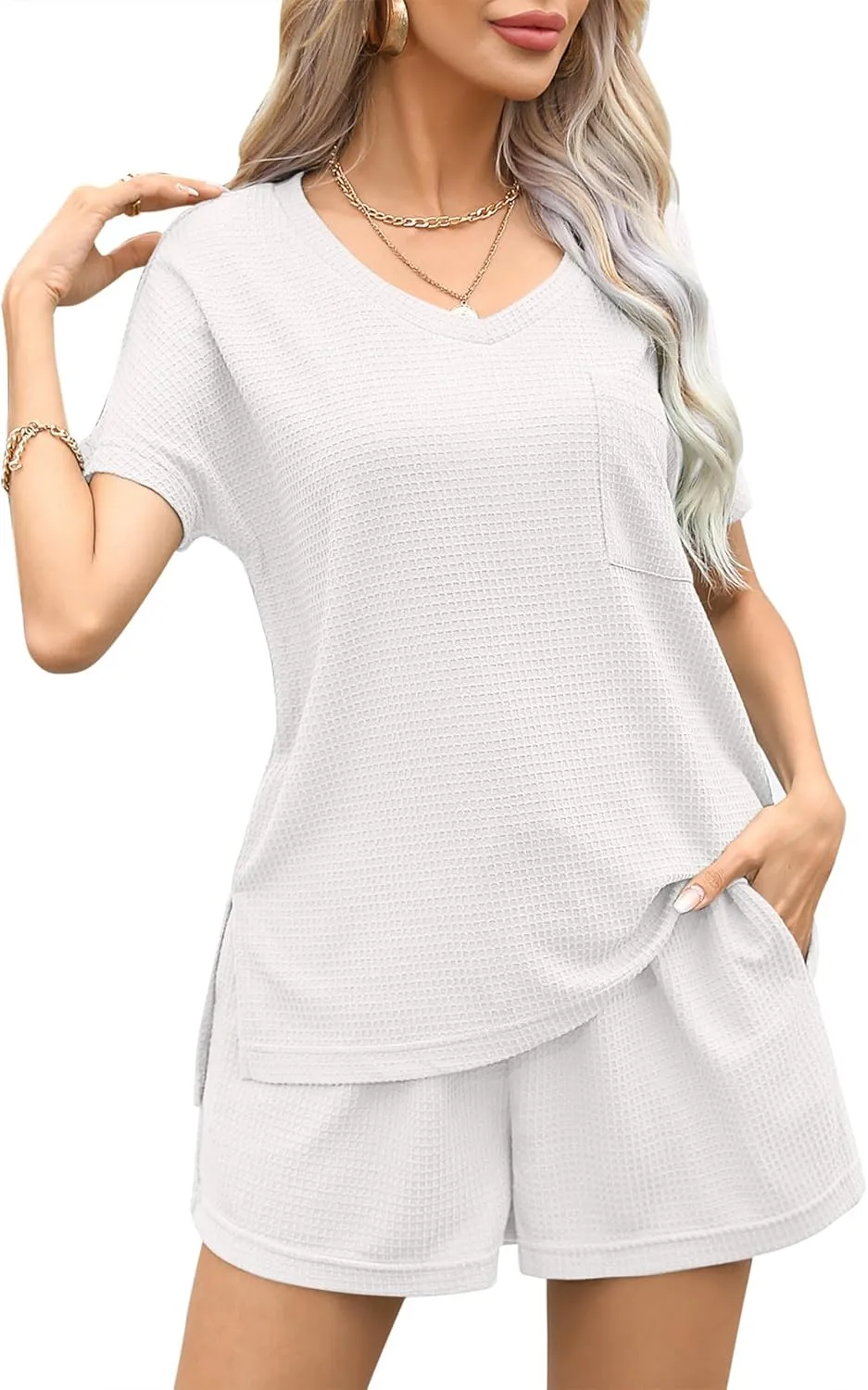 Two Piece Set For Women Summer Lounge Sets Tracksuit Outfits And Short Sleeve T-shirt Tops and Shorts