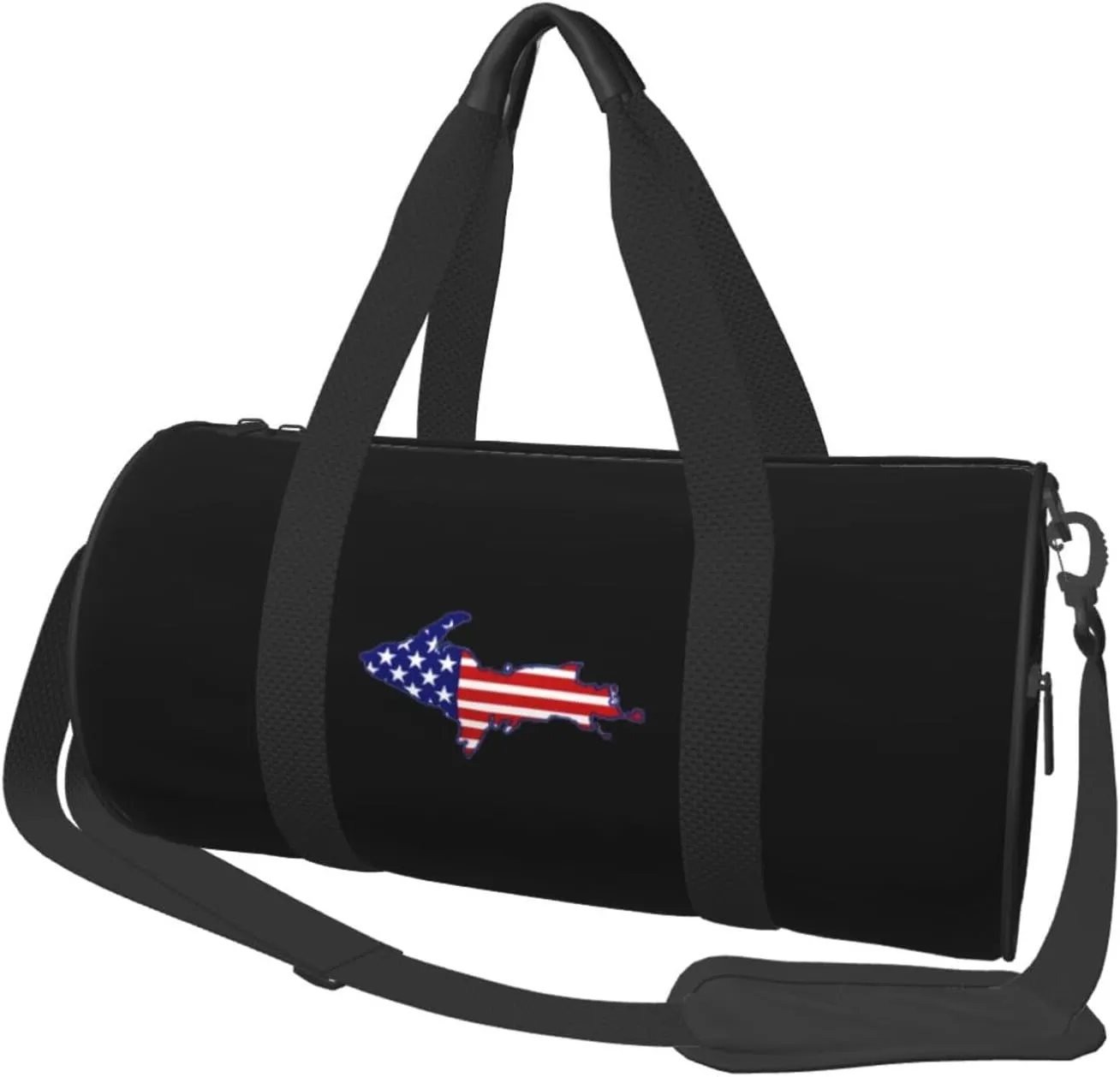 Upper Peninsula of Michigan Convertible Garment Bag with Shoulder Strap, Carry on Garment Duffel Bag for Men Women - Rolling Foldable for Travel Luggage Bags (Black)