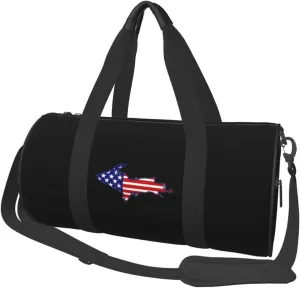 Upper Peninsula of Michigan Convertible Garment Bag with Shoulder Strap, Carry on Garment Duffel Bag for Men Women - Rolling Foldable for Travel Luggage Bags (Black)