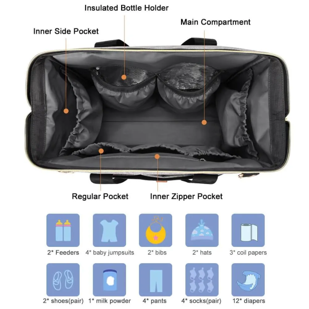 Vbiger Large Nappy Tote Bag Maternity Diaper Shoulder Bag , Insulated Bag for Mom Dad