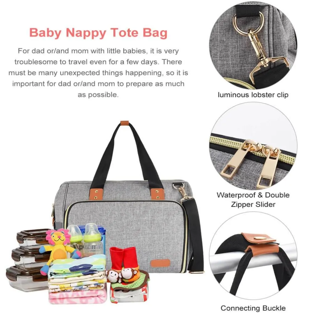 Vbiger Large Nappy Tote Bag Maternity Diaper Shoulder Bag , Insulated Bag for Mom Dad