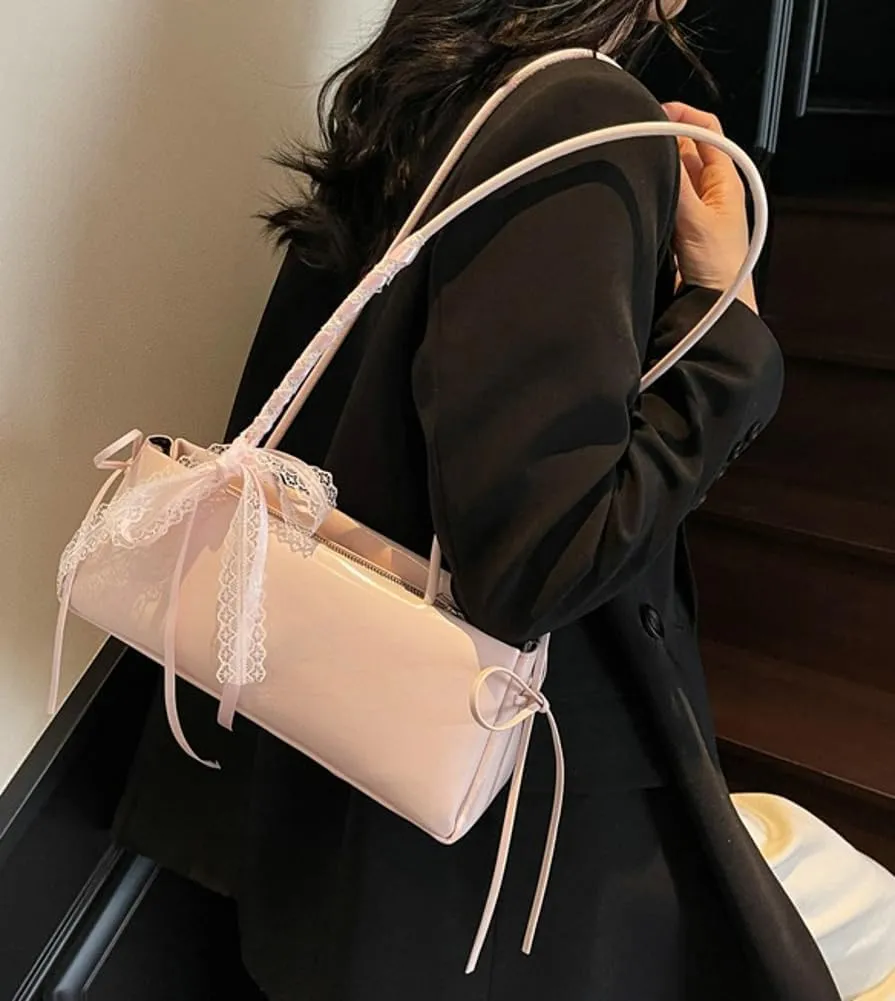 Vegan Leather Shoulder Purses Summer Beach Bags For Women Sweet Clutch Bag Casual Boston Purse Travel Underarm Handbags 2025