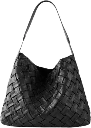 Vegan Leather Woven Bags for Women Large Fashion Tote Handbag Shoulder Purses Handmade Crossbody Bags with Coin Purse