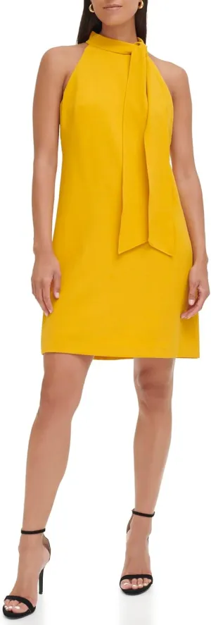 Vince Camuto Women's Sleeveless Halter Tie Neck Shift Mini Dress