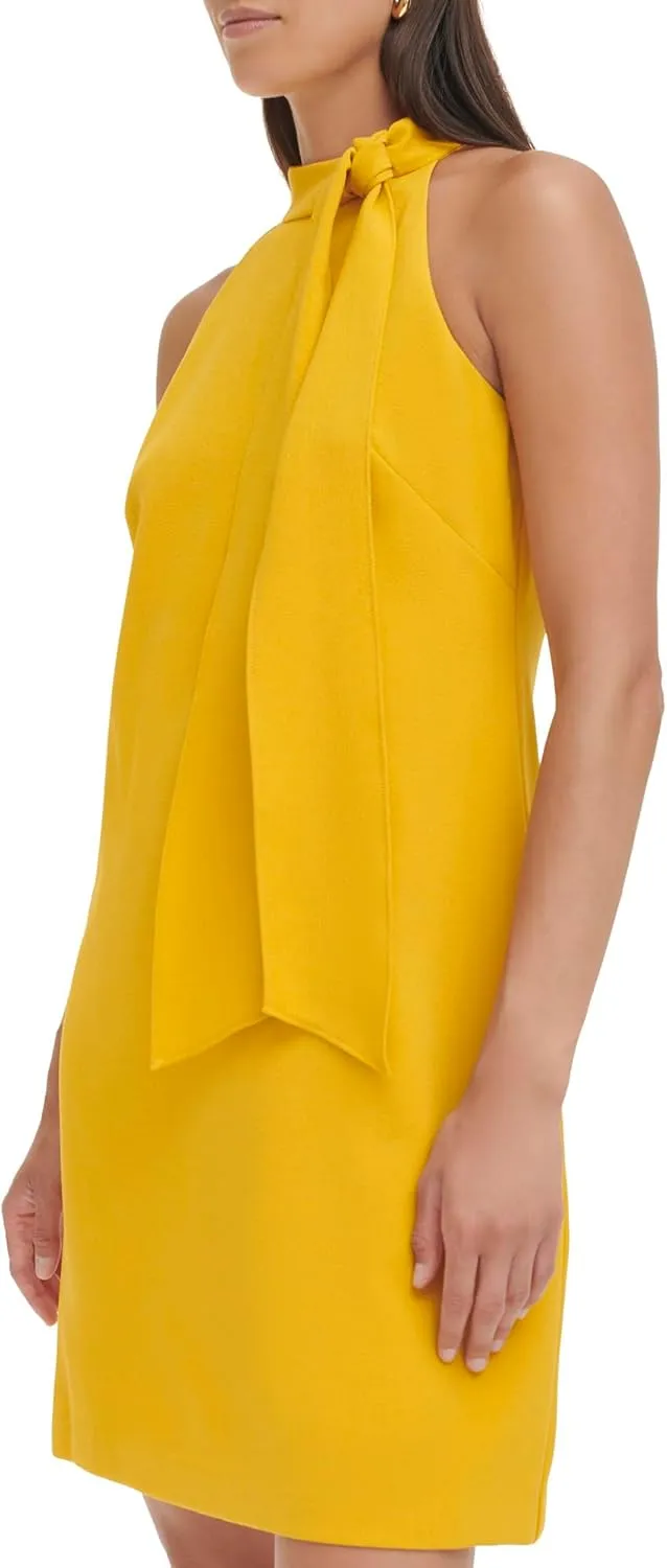 Vince Camuto Women's Sleeveless Halter Tie Neck Shift Mini Dress