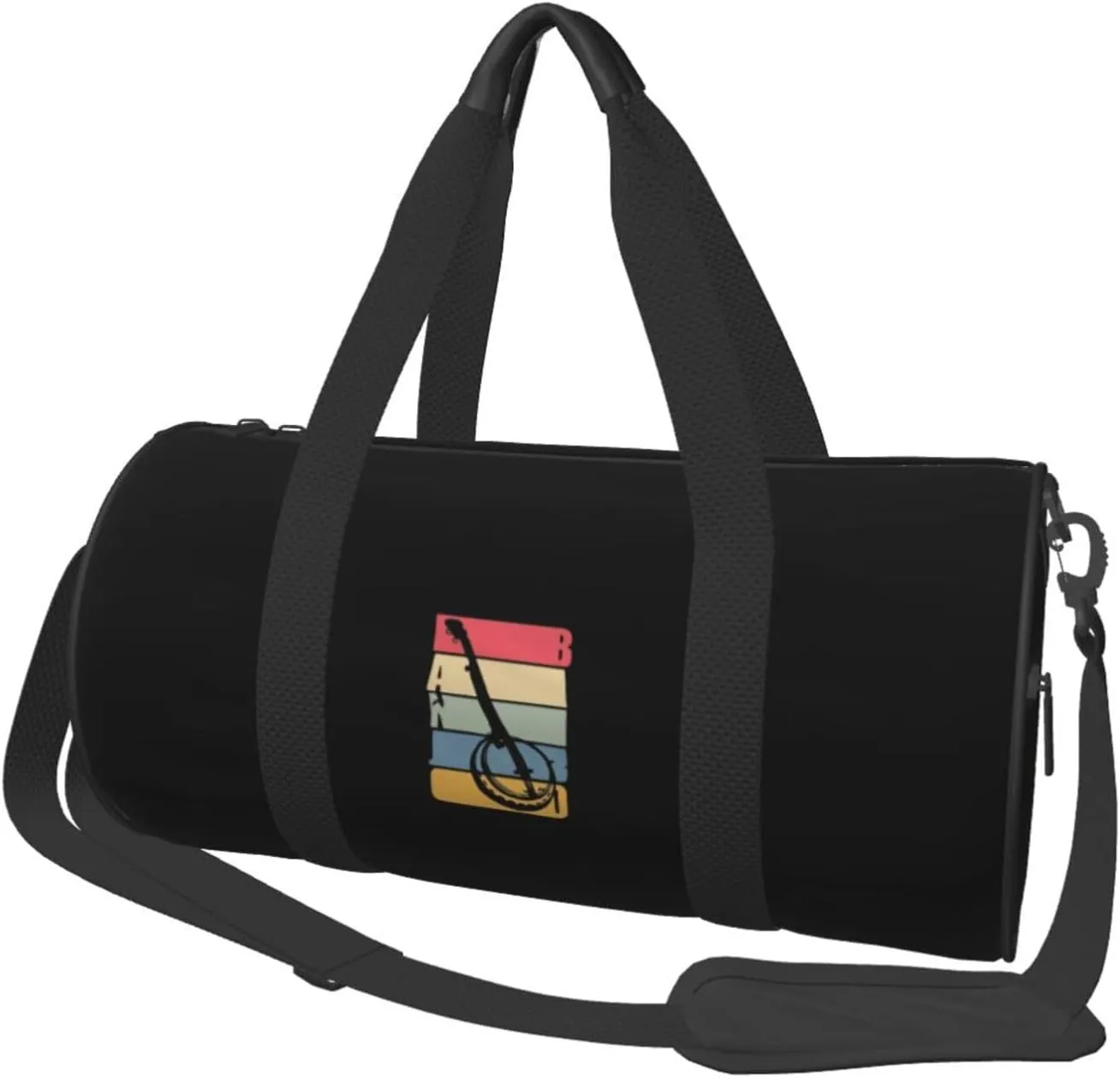 Vintage Banjos Convertible Garment Bag with Shoulder Strap, Carry on Garment Duffel Bag for Men Women - Rolling Foldable for Travel Luggage Bags (Black)
