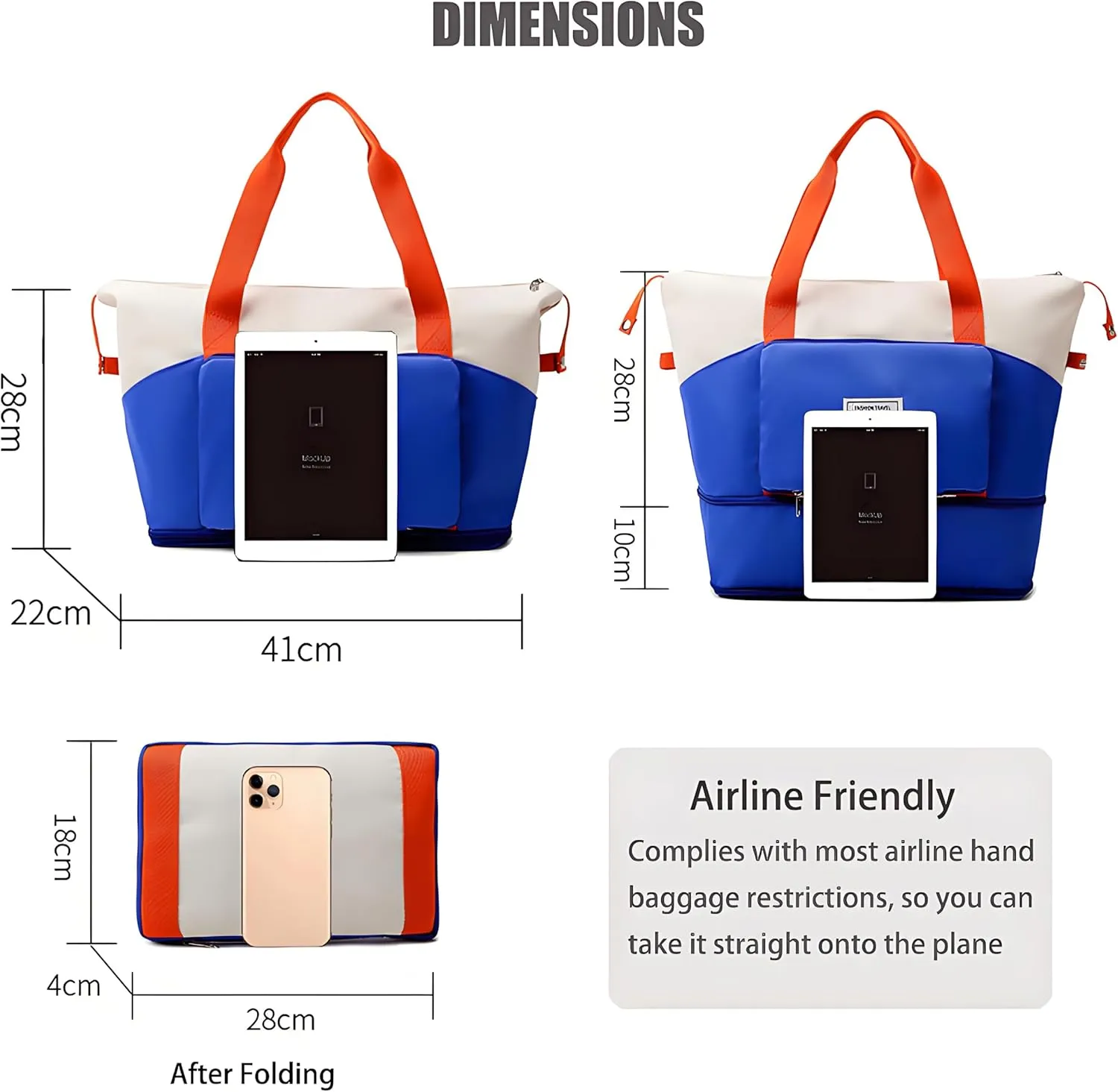 Weekender Bag, Travel Duffel Bag Carry On Overnight Bag with Shoe Compartment,Dry Wet Separation Exercise Portable Shoulder Bag Yoga Fitness Bag Large Capacity Travel Bag Foldable Expansion
