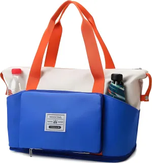Weekender Bag, Travel Duffel Bag Carry On Overnight Bag with Shoe Compartment,Dry Wet Separation Exercise Portable Shoulder Bag Yoga Fitness Bag Large Capacity Travel Bag Foldable Expansion