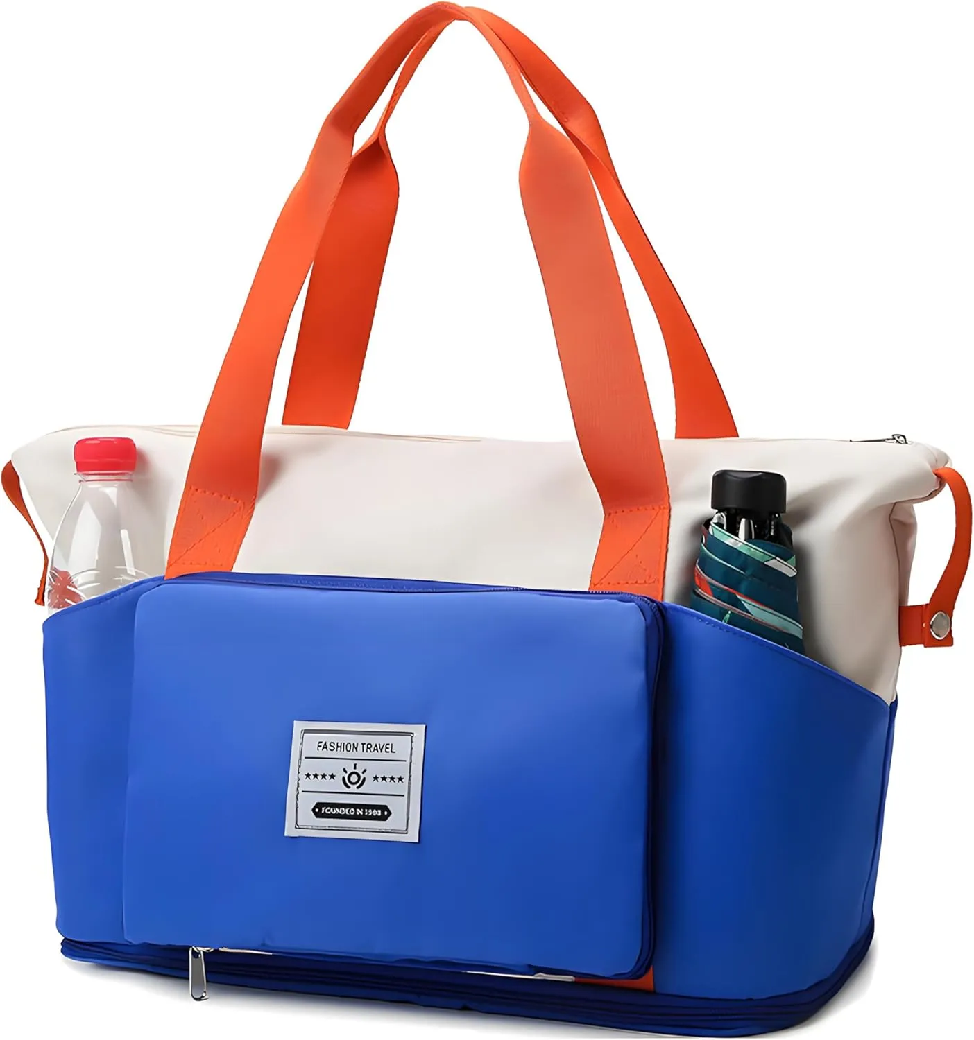 Weekender Bag, Travel Duffel Bag Carry On Overnight Bag with Shoe Compartment,Dry Wet Separation Exercise Portable Shoulder Bag Yoga Fitness Bag Large Capacity Travel Bag Foldable Expansion