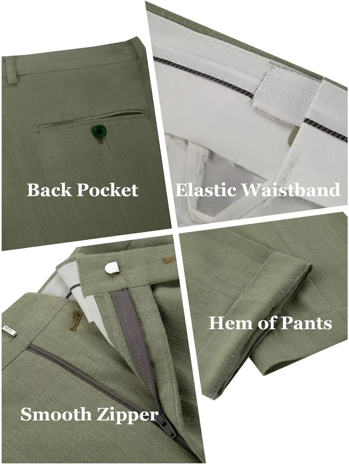 Wehilion Men's 2 Piece Linen Suits Slim Fit Casual Summer Beach Wedding Dress Tux Prom Lightweight Blazer Jacket and Pants