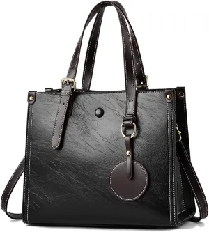 Women Handbag Tote Top Handle PU Leather Shoulder Satchel with Adjustable Shoulder Strap Crossbody Messenger