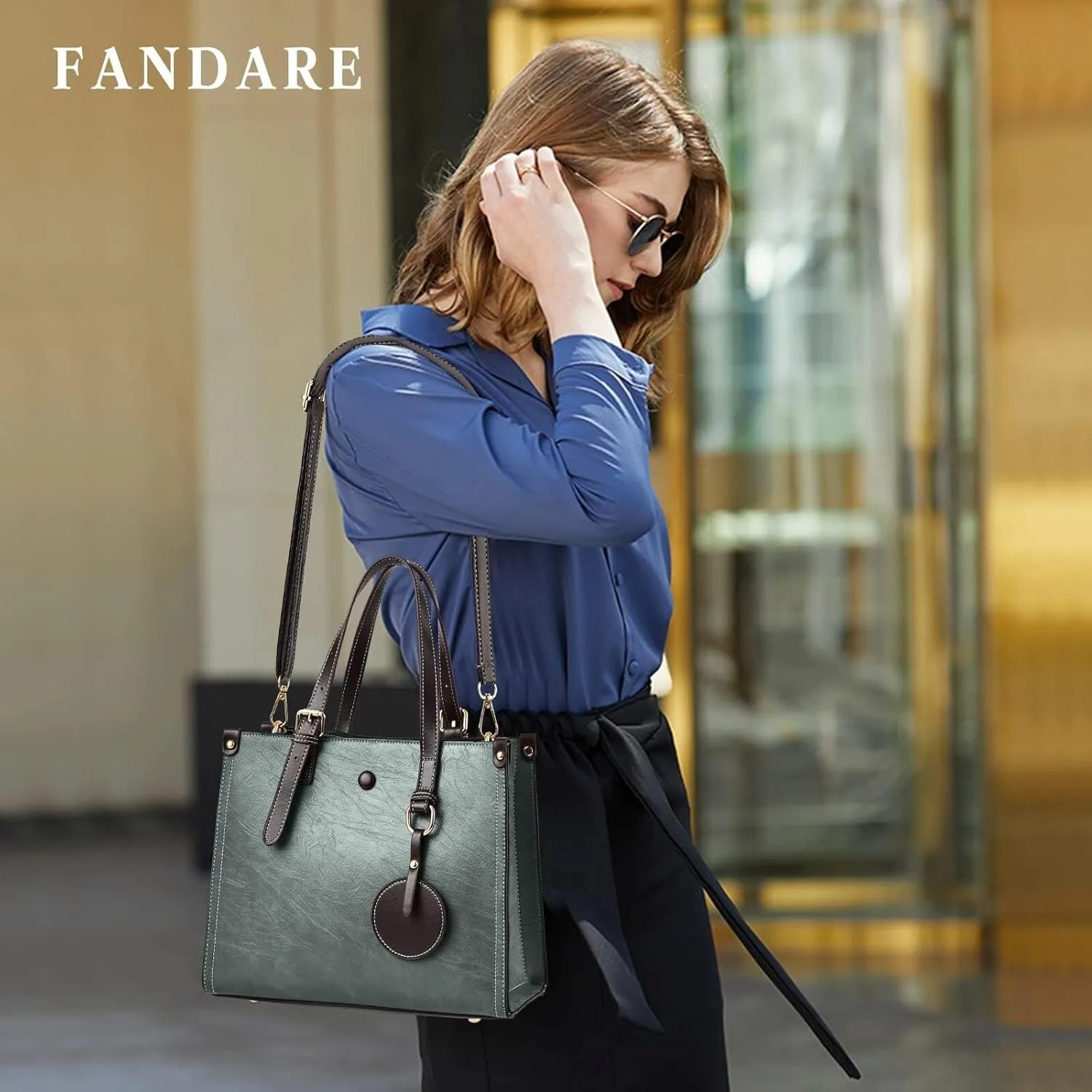 Women Handbag Tote Top Handle PU Leather Shoulder Satchel with Adjustable Shoulder Strap Crossbody Messenger