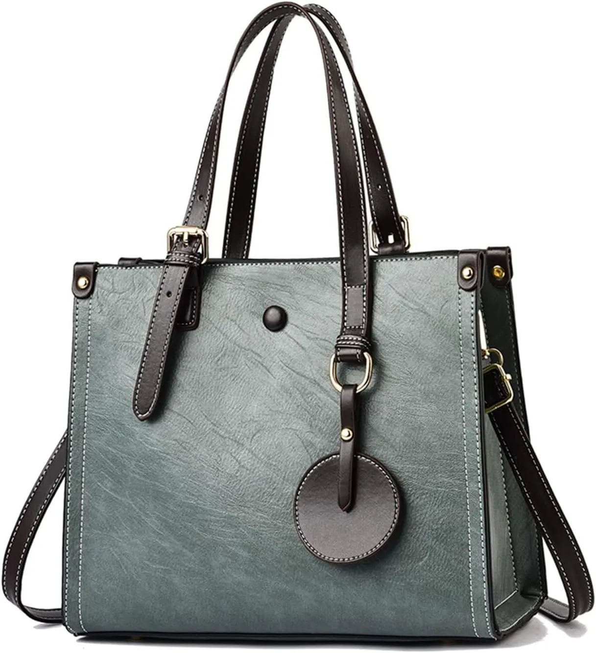 Women Handbag Tote Top Handle PU Leather Shoulder Satchel with Adjustable Shoulder Strap Crossbody Messenger
