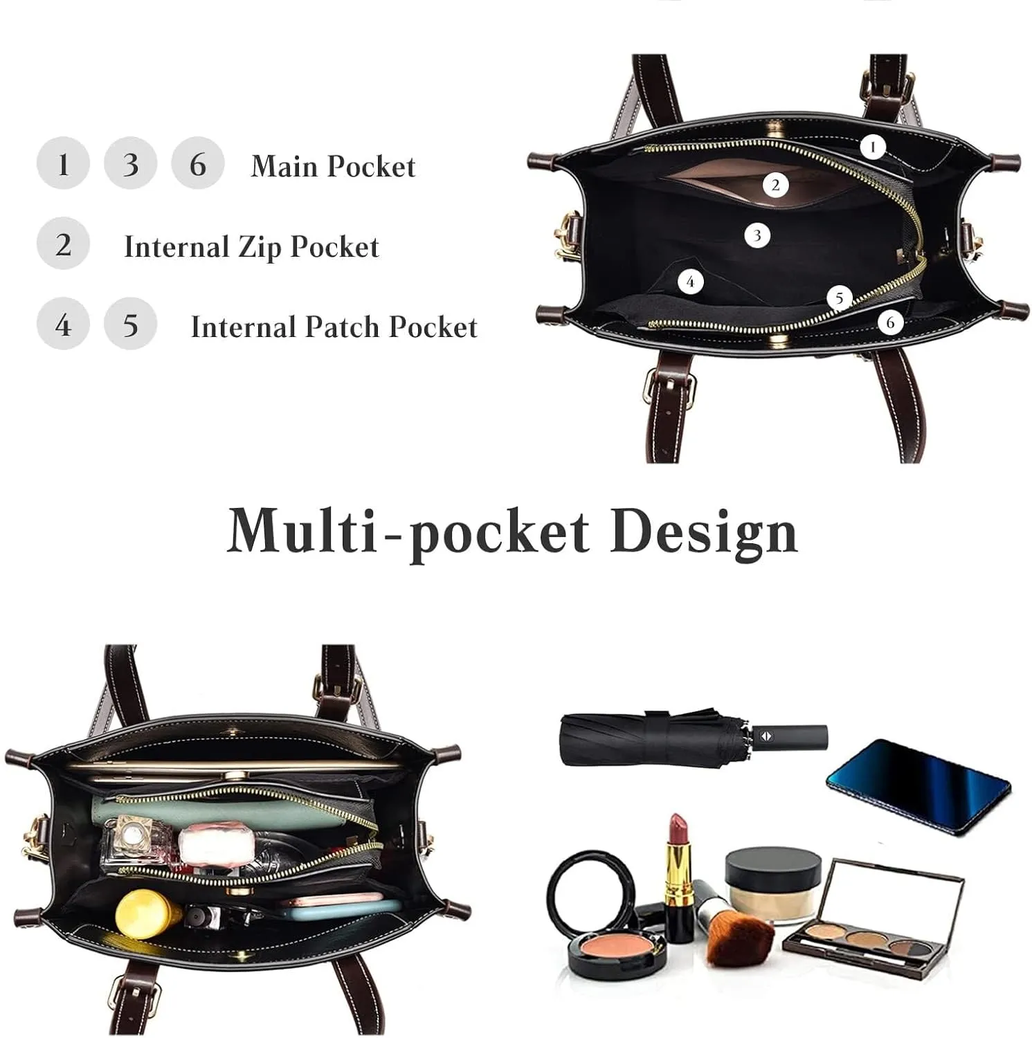 Women Handbag Tote Top Handle PU Leather Shoulder Satchel with Adjustable Shoulder Strap Crossbody Messenger