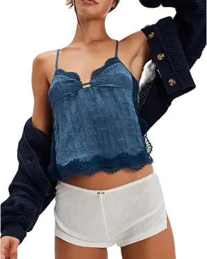Women Y2K Retro Lace Cami Tops Sexy Backless Spaghetti Strap Low Cut Tanks Sheer Floral Lace Going Out Tops Summer
