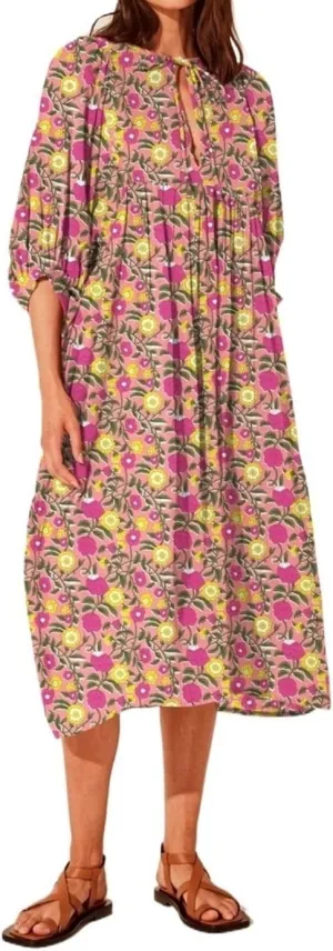 Womens Boho Sundress Summer Dresses V Neck Puff Sleeve Floral Flowy Swing Casual Dress Plus