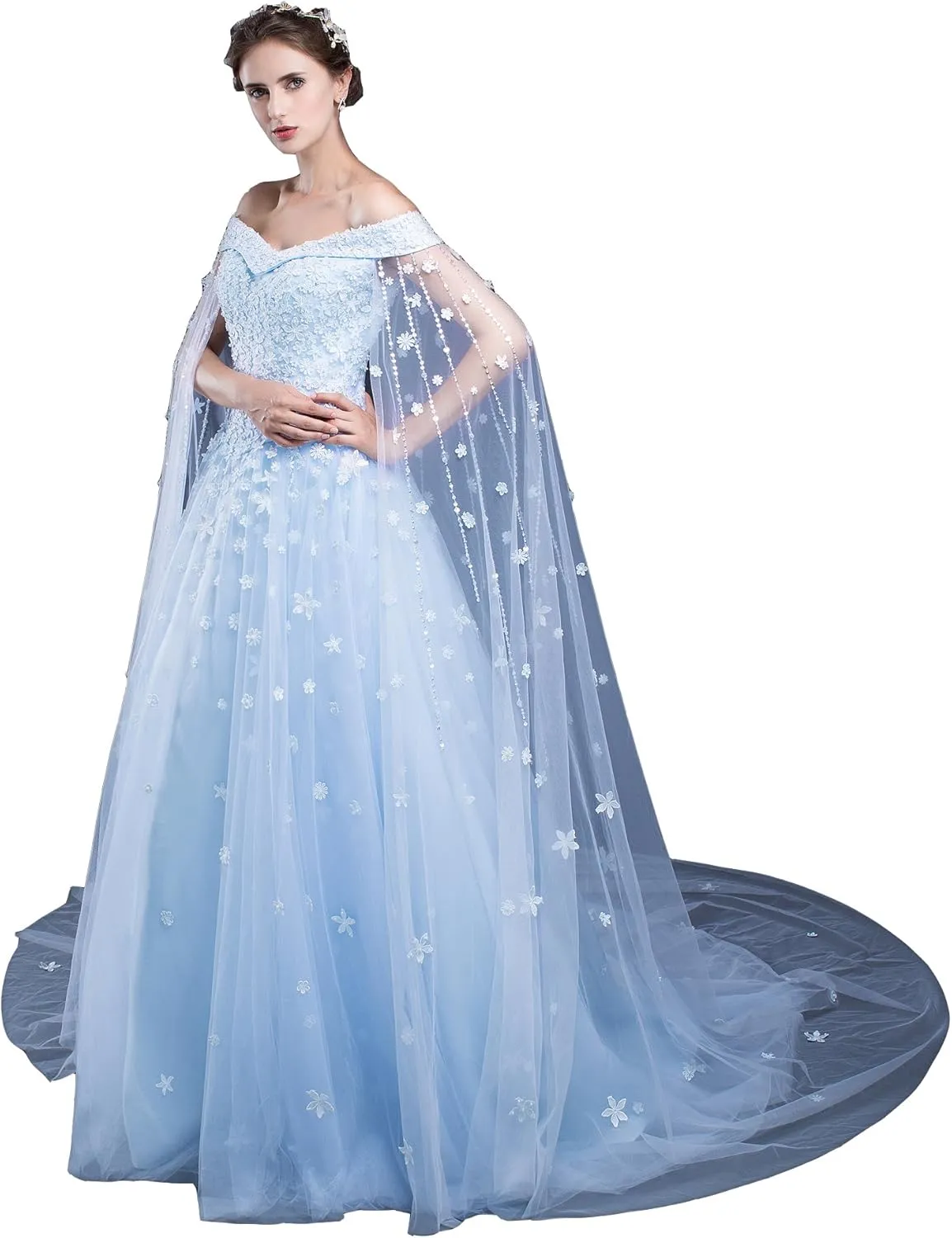 Womens Cinderella Quinceanera Dress Puffy Prom Gowns Wedding Dresses