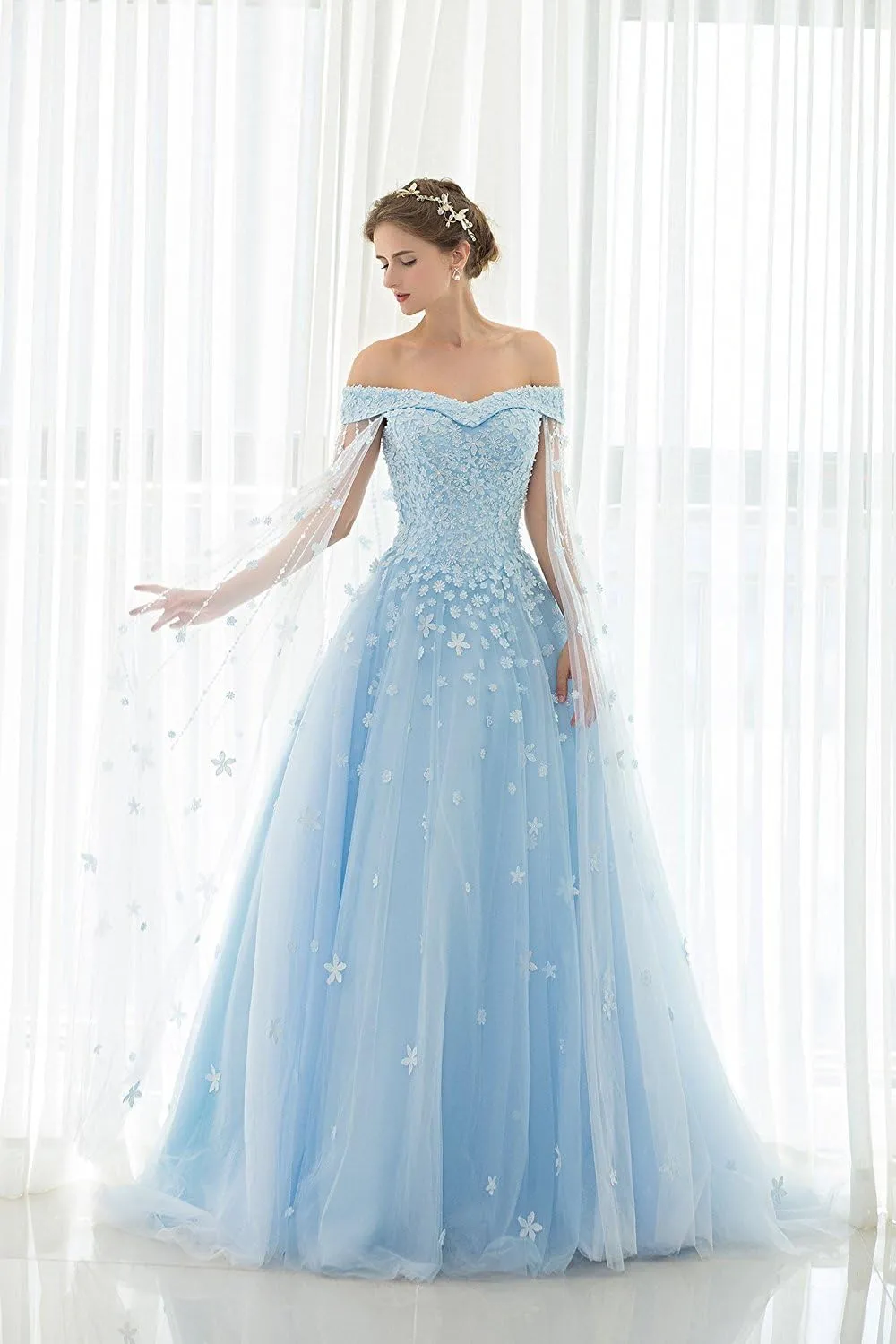 Womens Cinderella Quinceanera Dress Puffy Prom Gowns Wedding Dresses