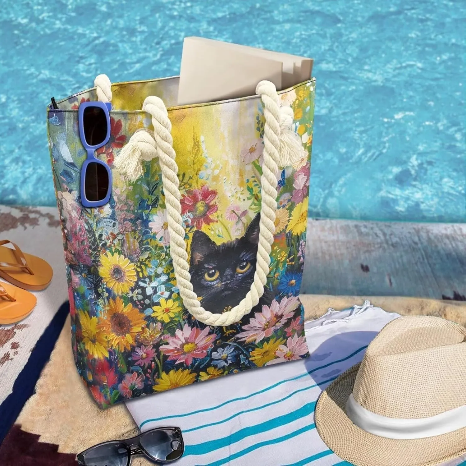 Womens Fashion Tote Bags Soft Crossbody Beach Tote Bags with Zipper for Hawaii Vacation