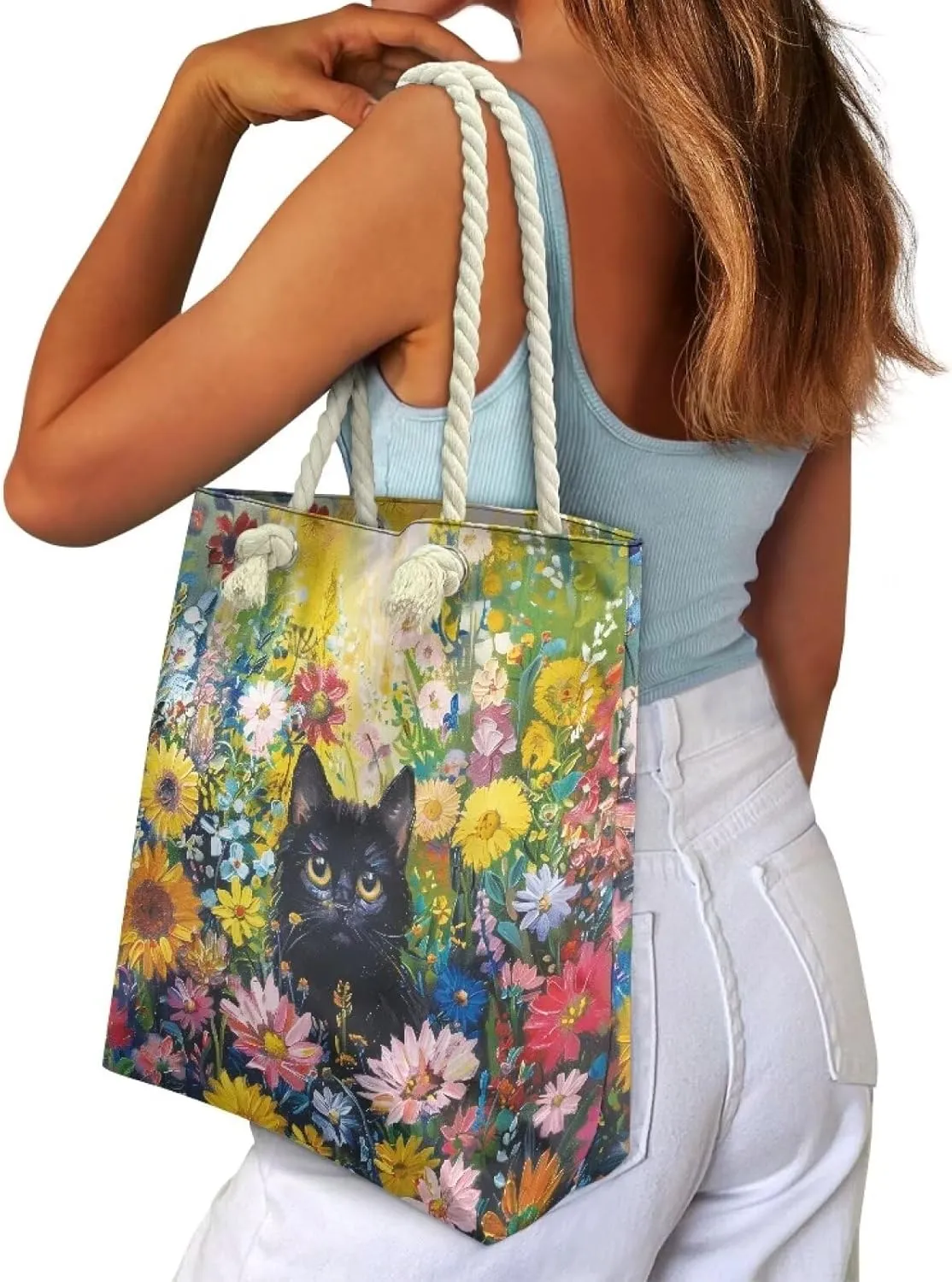 Womens Fashion Tote Bags Soft Crossbody Beach Tote Bags with Zipper for Hawaii Vacation