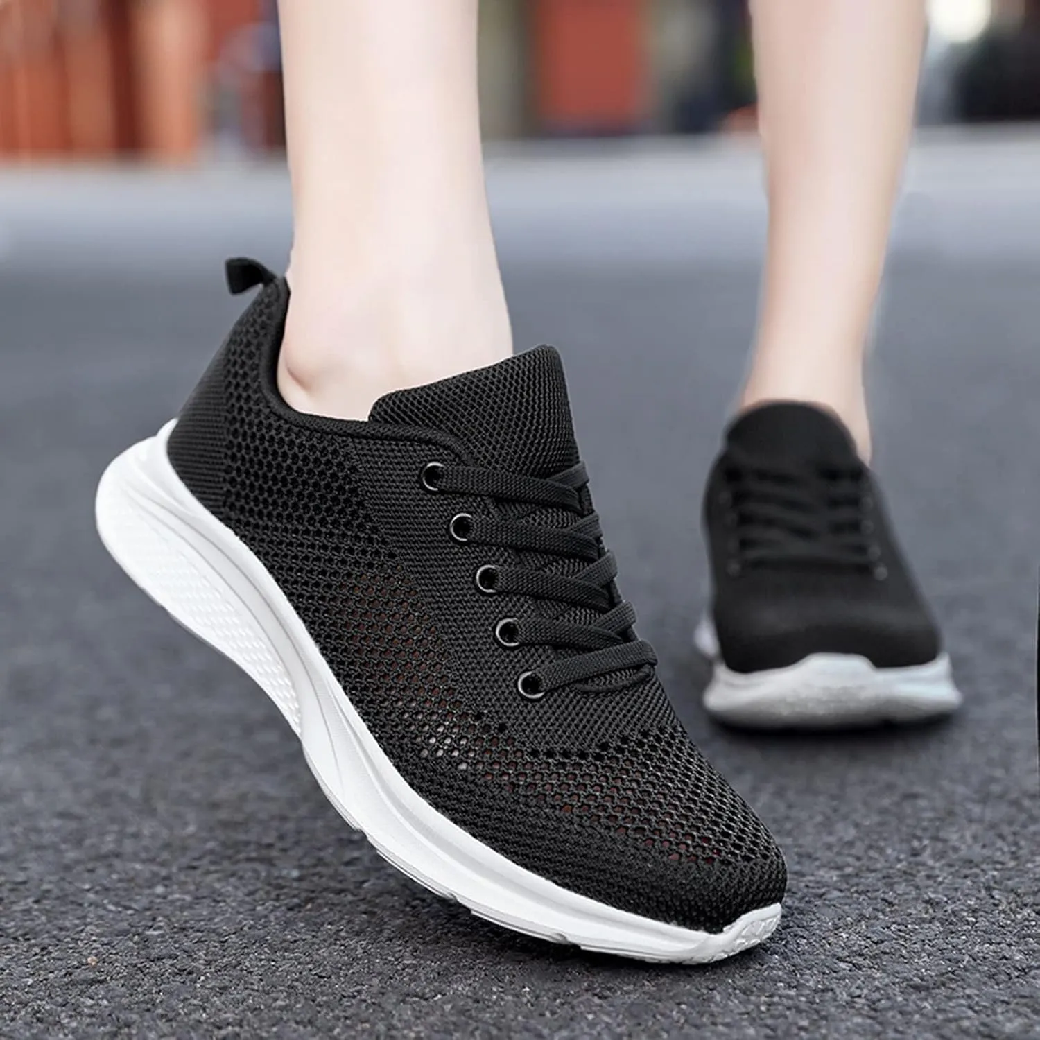 Women's Lace Up Walking Shoes Lightweight Casual Running Sneakers Womens Tennis Shoes Wide Width Shoes Casual Casual Sneakers White Tennis Shoe Trainers Shoe