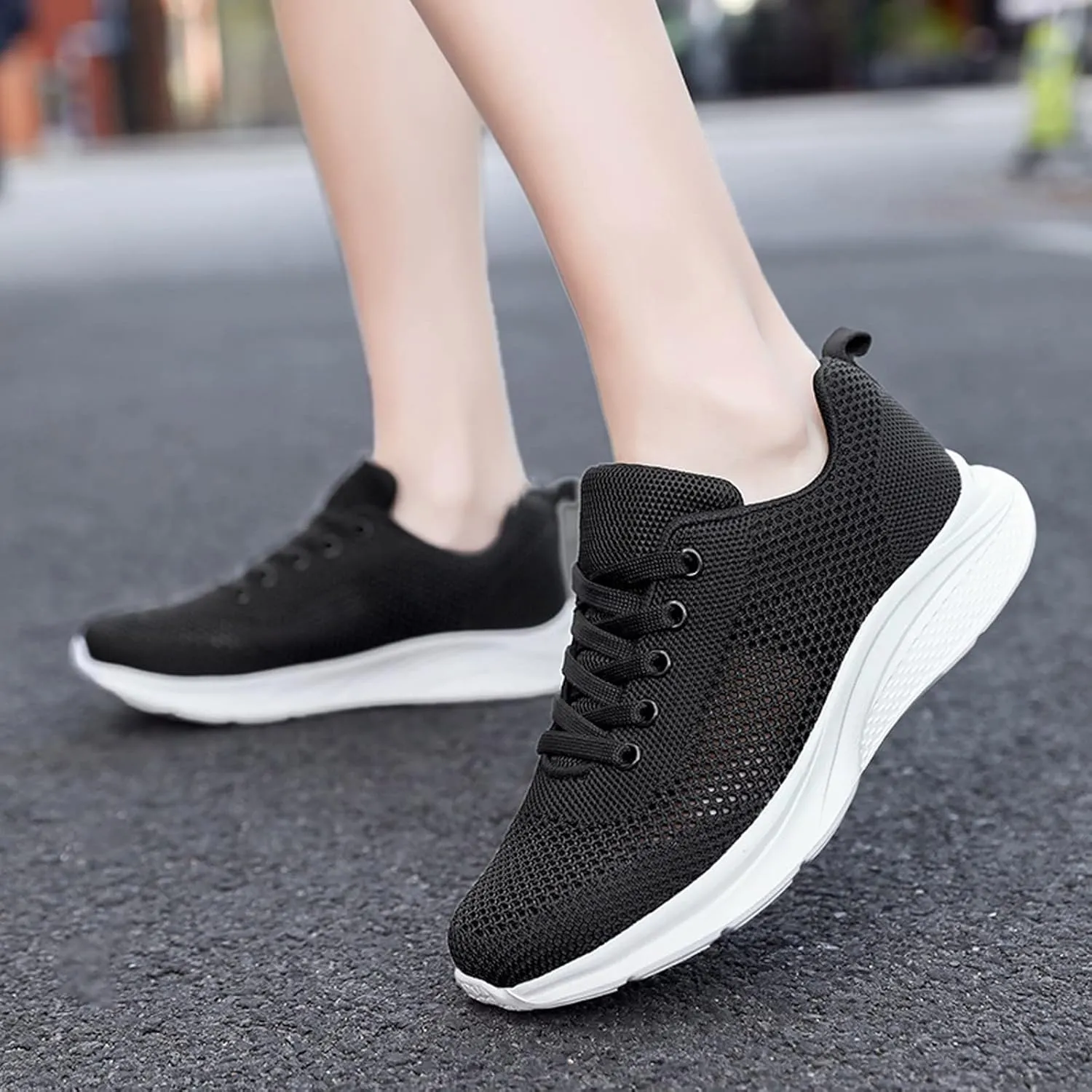 Women's Lace Up Walking Shoes Lightweight Casual Running Sneakers Womens Tennis Shoes Wide Width Shoes Casual Casual Sneakers White Tennis Shoe Trainers Shoe