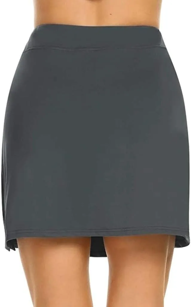 Womens Mini Skorts Sexy Mid-Waisted Pencil Bodycon Short Skirts with Side Split 2025 Tennise Sport Skort