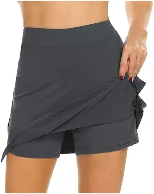 Womens Mini Skorts Sexy Mid-Waisted Pencil Bodycon Short Skirts with Side Split 2025 Tennise Sport Skort