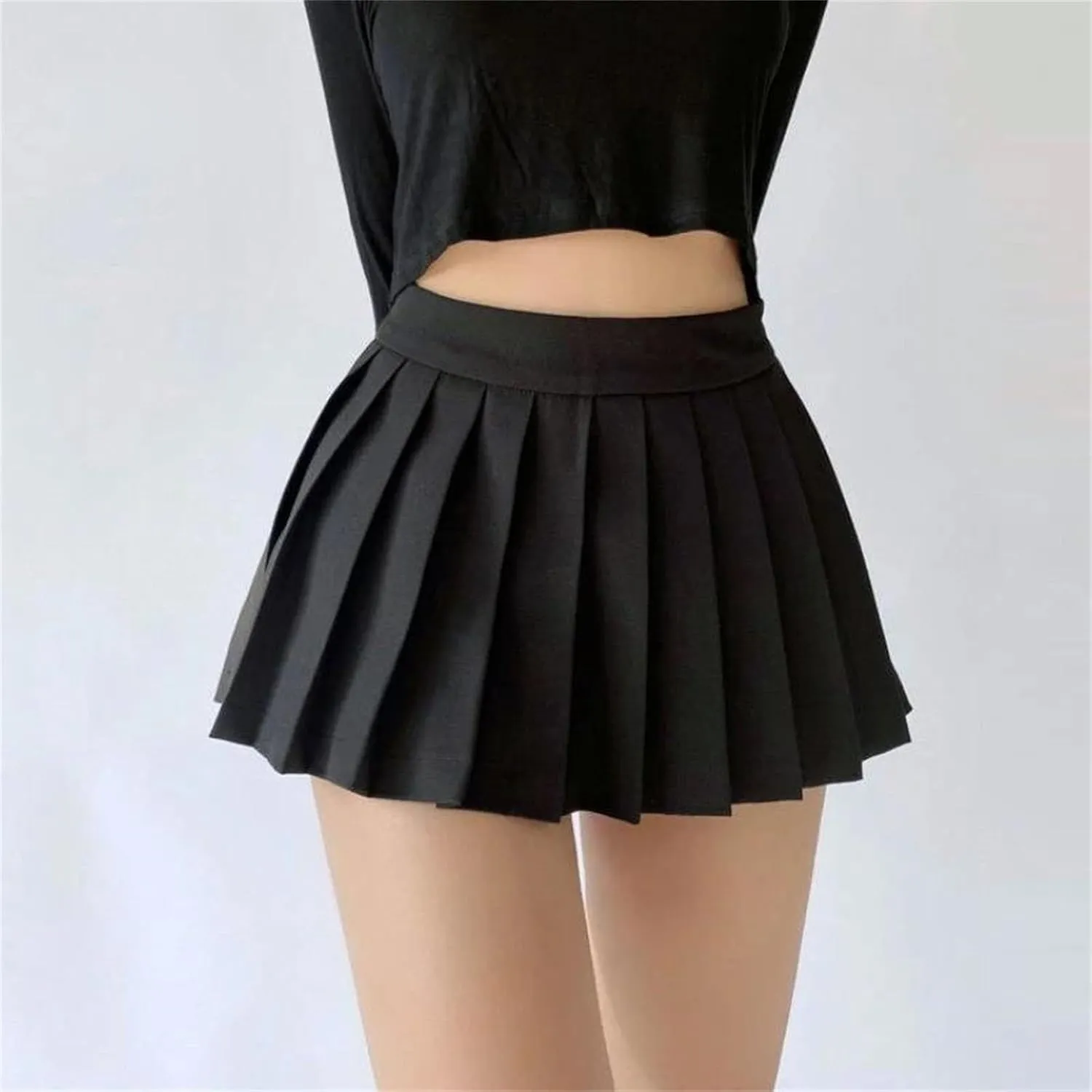 Women's Pleated A-Line Mini Skirts Fashion Vintage Thin Casual Skirt Solid Color Party Club Skirts