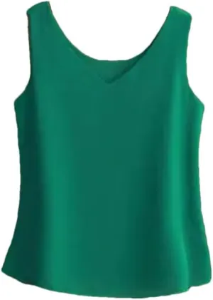 Women's Solid Color Casual V-Neck Simple Classic Plus Size Sleeveless Camisole Top