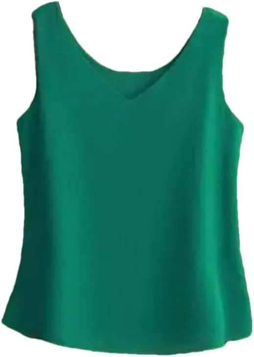 Women's Solid Color Casual V-Neck Simple Classic Plus Size Sleeveless Camisole Top