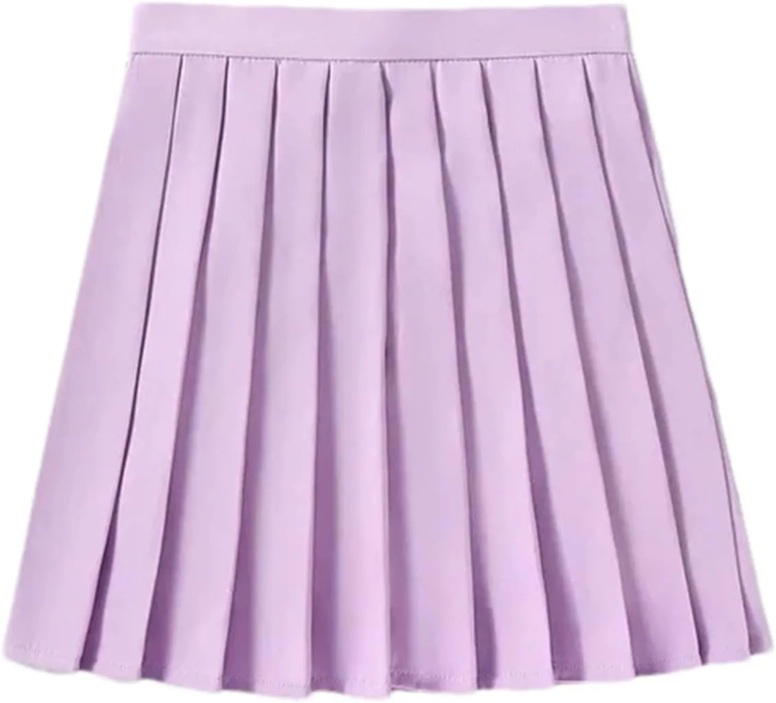 Women's Summer High Waist Pleated Skirt  Plaid School Uniform Student Skirt Lightweight Golf Skirt