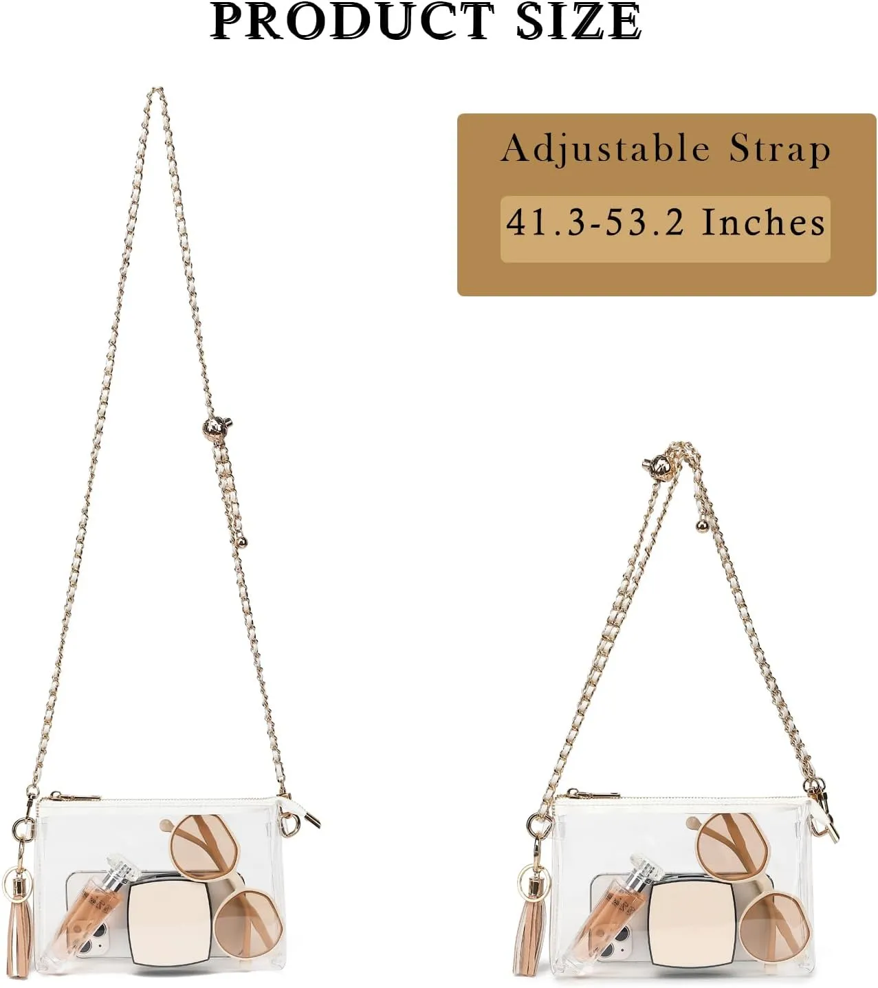 YGR Womens Clear Bag for Stadium Events PVC Small Crossbody Purse for Concert, Party Sports Stadium Approved Present