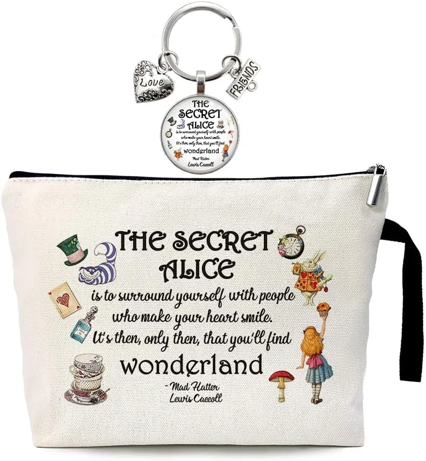 ZHANTUONE Fairy Tale Funny Cosmetic Bag keychain pendant Set, for Travel Toiletry Zipper Storage Pouch Makeup Bag, Gifts for Friends Coworker Bestie BBF, Movie Lover Fairy Tale Fans