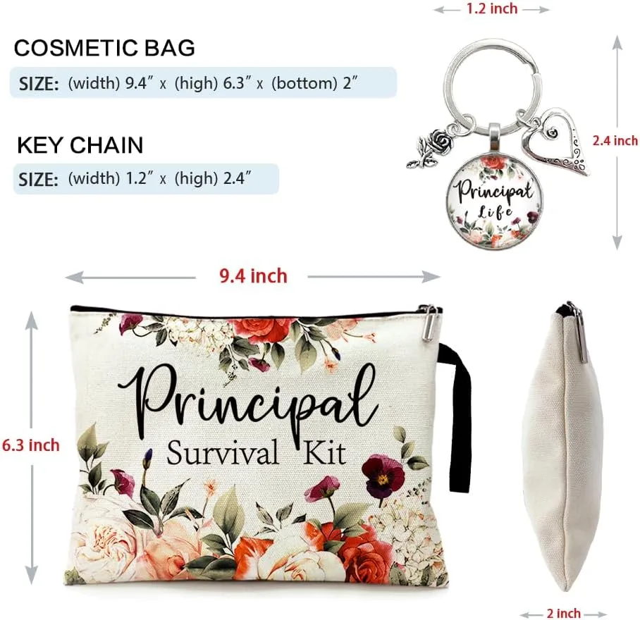 ZHANTUONE Principal survival kit Cosmetic bag keychain pendantPrincipal Gift Thank you Principal GiftPrincipal Retirement Gift Graduation Gift,Gift for keychain pendant